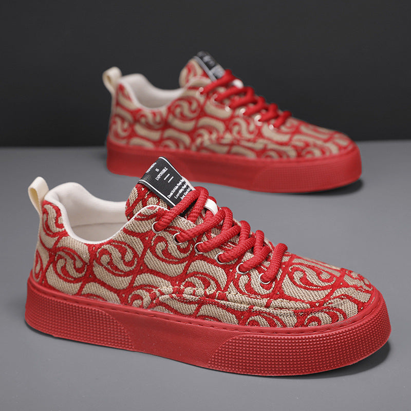 Damen modische Sneakers mit dekorativem Muster und rutschfester Sohle EB