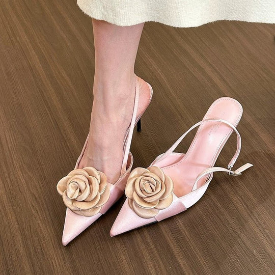 Damen Slingpumps mit Blumenapplikation EB