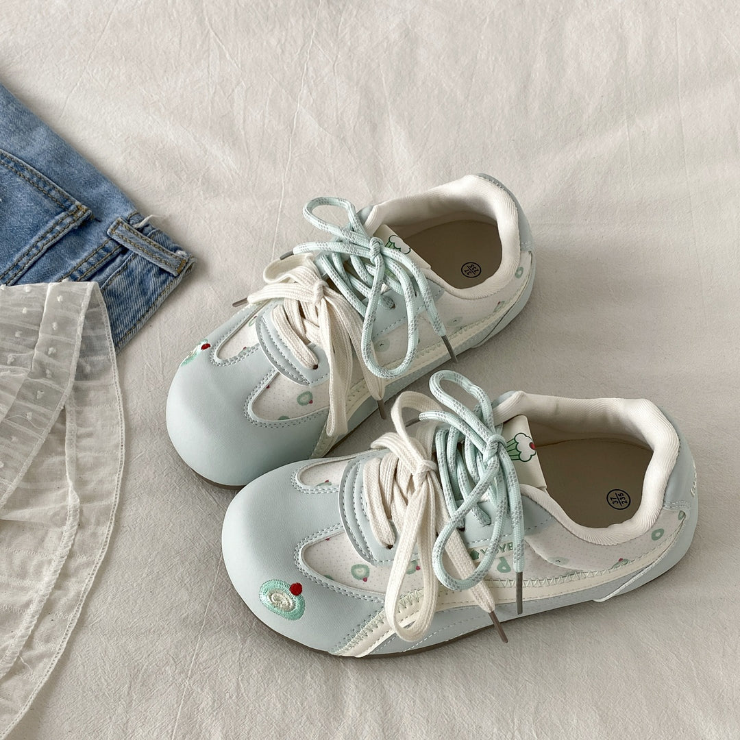 Damen Schnür-Sneaker mit verspieltem Bärenmotiv und atmungsaktivem Obermaterial EB