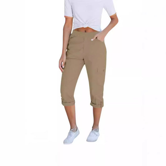 Damen Cargo-Hosen mit elastischem Bund und praktischen Taschen EB