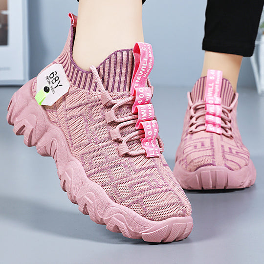 Damen Sportliche Sneaker mit rutschfester Sohle und atmungsaktiver Obermaterialstruktur EB