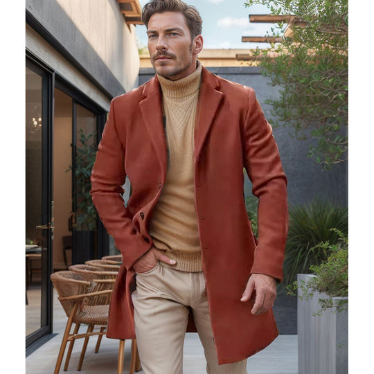 Herren eleganter Langschaftmantel im minimalistischen Design EB