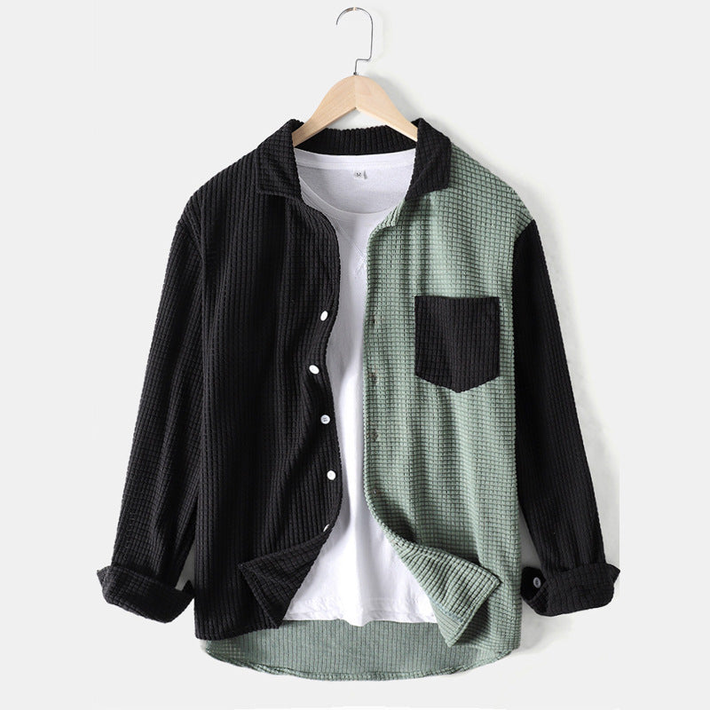 Damen lässiges Waffle-Longsleeve Hemd EB