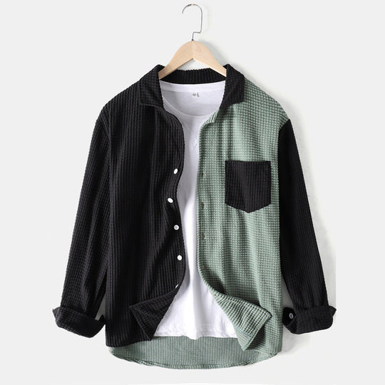Damen lässiges Waffle-Longsleeve Hemd EB