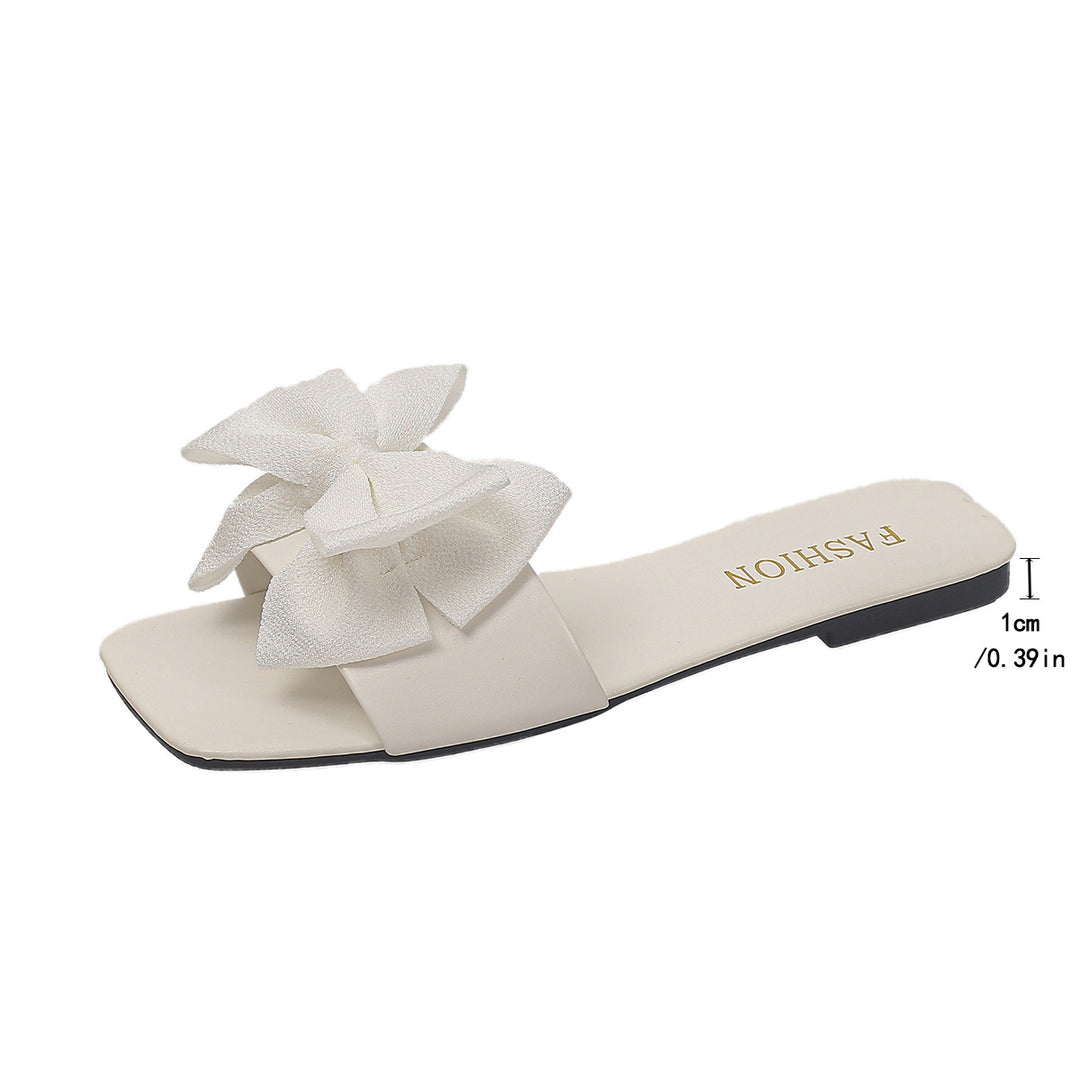 Damen Elegante Slipper mit großzügigem Schleifenverzierungen und glattem Obermaterial EB