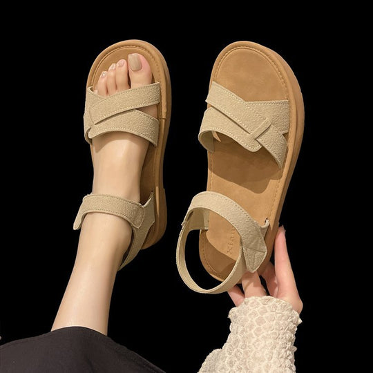 Damen modische Riemensandalen mit flexiblem Fußbett und verstellbaren Riemen EB