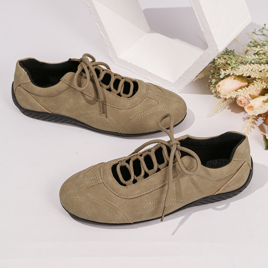 Damen Sneakers im modischen Vintage-Look mit atmungsaktiver Schnürung und gepolsterter Innensohle EB