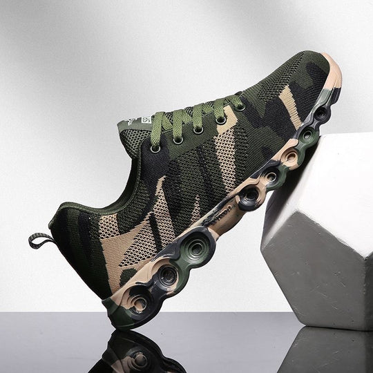Damen Sportliche Camouflage Sneakers mit dämpfender Sohle EB