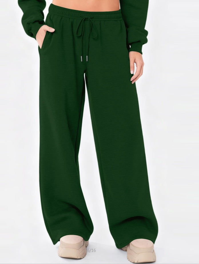 Damen nan weite Loungehose mit hohem Komfortbund, elastischem Tunnelzug und seitlichen Eingrifftaschen EB