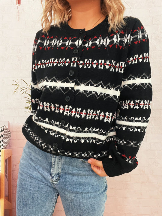 Damen gemütliche Strickjacke mit einzigartigem Weihnachtsdesign EB