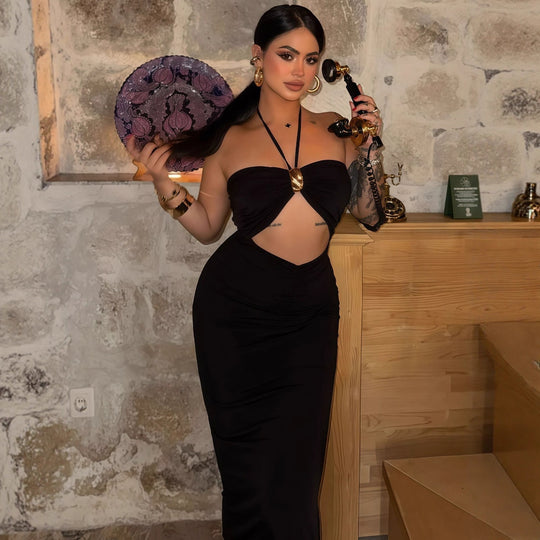Damen figurbetontes Abendkleid mit schulterfreiem Design und eleganter Drapierung EB