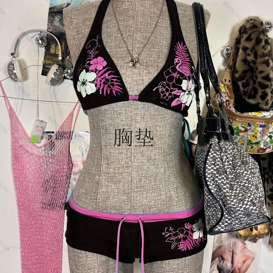 Damen-Bikini-Set mit floralem Design und verstellbaren Trägern EB