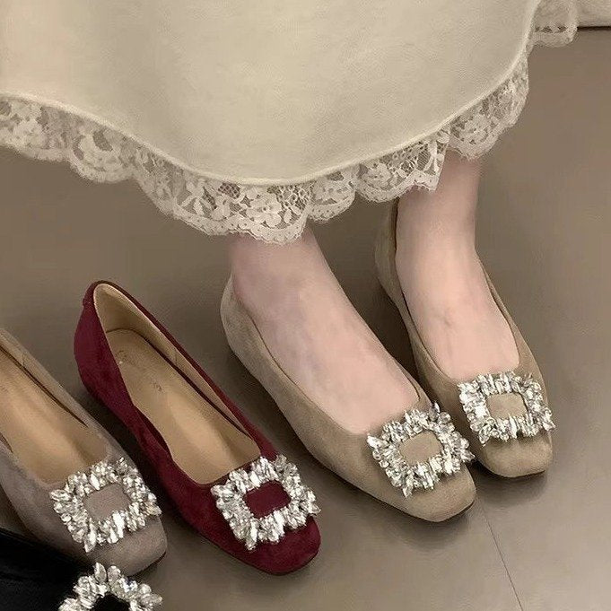 Damen Ballerinas mit funkelndem Schmuckdetail und bequemer Sohle EB