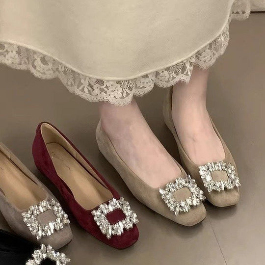 Damen Ballerinas mit funkelndem Schmuckdetail und bequemer Sohle EB