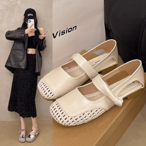 Damen Ballerinas mit modischem Riemchen und elegantem Flechtdetail EB