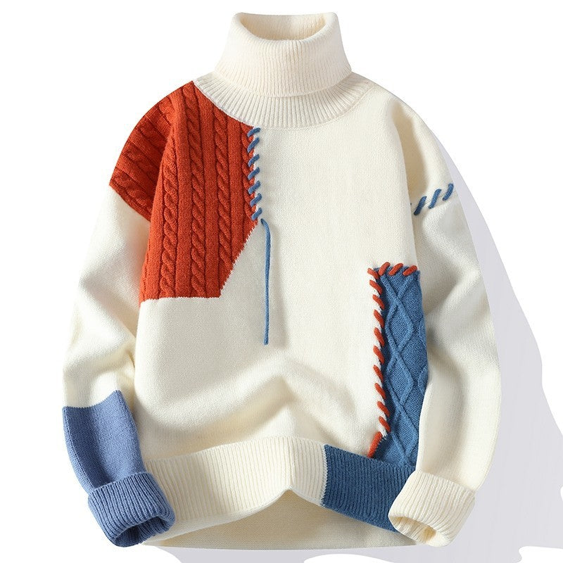 Unisex nan strukturierter Oversize-Strickpullover mit Zopfmuster und dekorativer Steppnaht EB