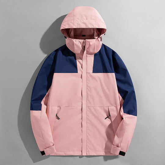 Herren dreilagige Shelljacke mit verschweißten Nähten verstellbarer Kapuze und winddichter Front EB