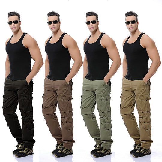 Herren Multifunktionale Cargo-Hose mit verstellbarem Bund und zahlreichen Taschen EB