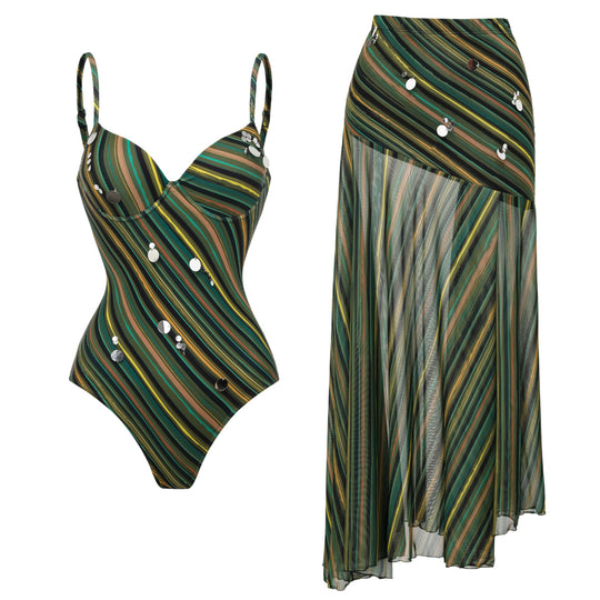 Damen Badeanzug und Strandrock Set EB