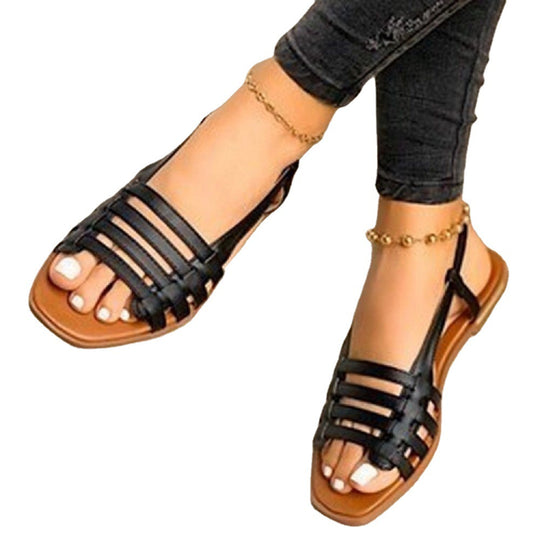 Damen Riemensandalen im modernen Flecht-Design mit verstellbarem Riemen EB