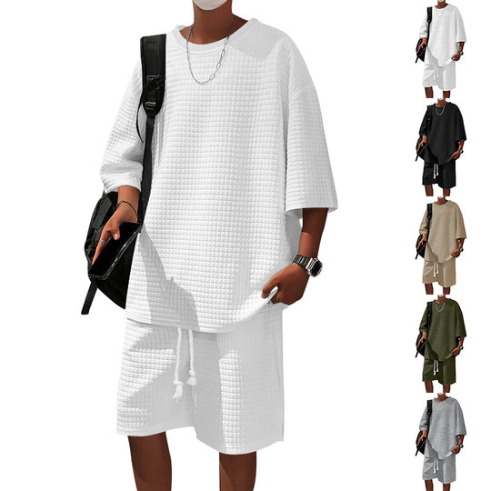 Herren Freizeitsport Set aus locker sitzendem Oberteil mit atmungsaktiven Shorts EB