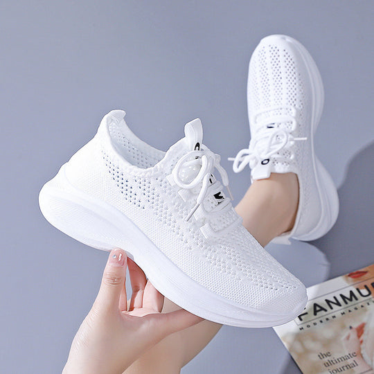 Damen Sportliche Freizeitsneaker mit atmungsaktiven Mesh-Einsätzen und dämpfender Sohle EB