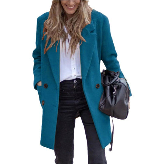 Damen eleganter Wollüberzugmantel EB