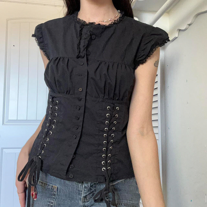 Damen Trendiger Volantrock mit asymmetrischem Schnitt und Rüschen EB
