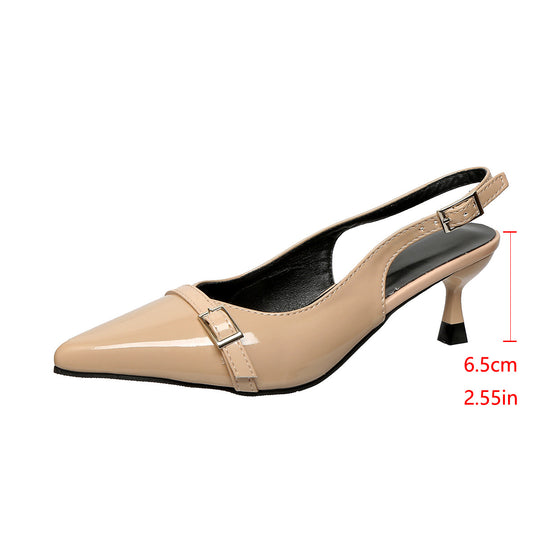 Damen Slingback-Pumps mit elegantem Spitzendesign und modischer Schnalle EB