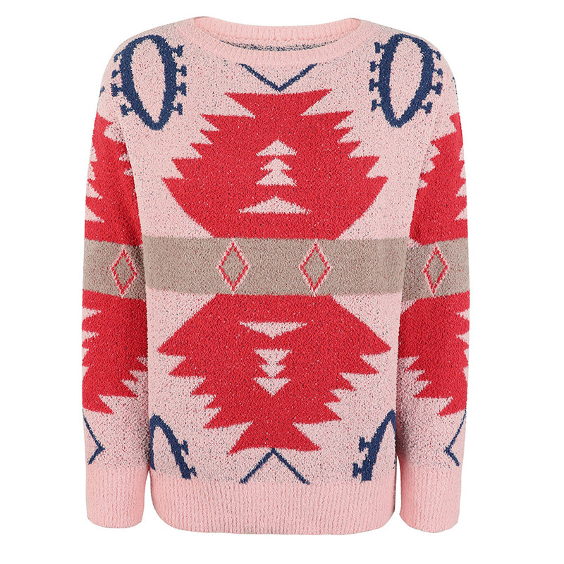 EB | Geometrischer Strickpullover Mit Modernem Look