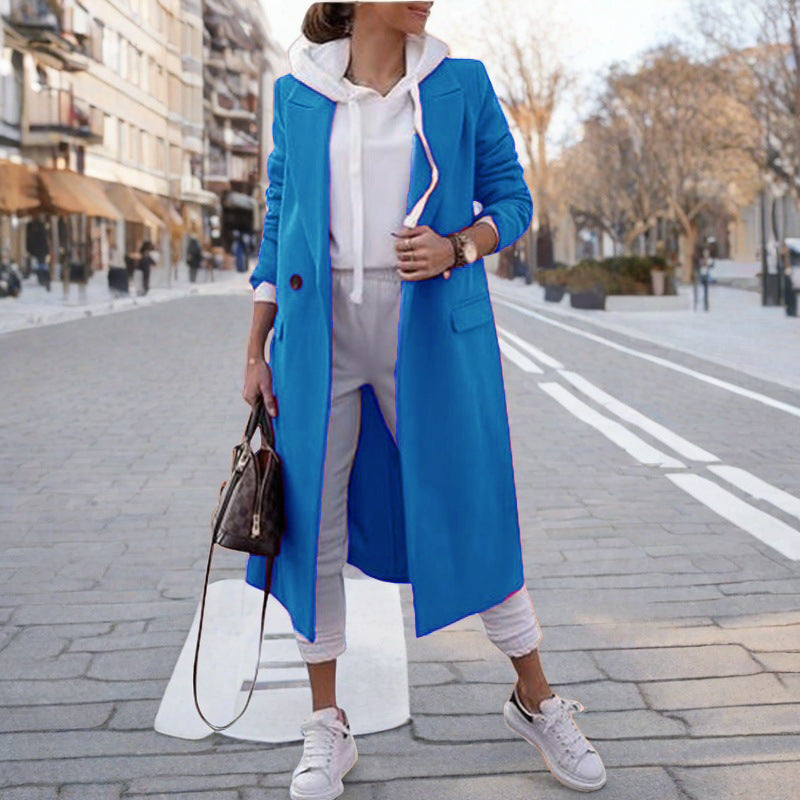 Damen eleganter trenchcoat mit Kapuze EB