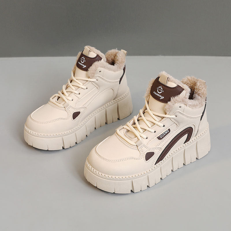 Damen High-Top Sneaker mit luxuriösem Fleece-Futter und rutschfester Sohle EB