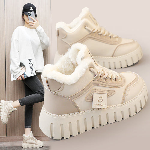 Damen Sportliche High-Top Sneakers mit gefüttertem Innenfutter und rutschfester Laufsohle EB