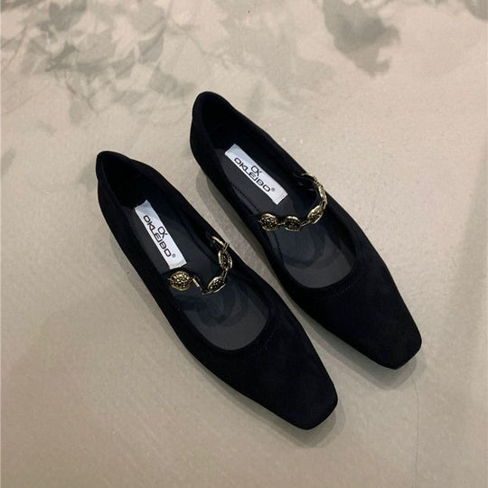 Damen elegante Ballerinas mit modischem Riemchen EB