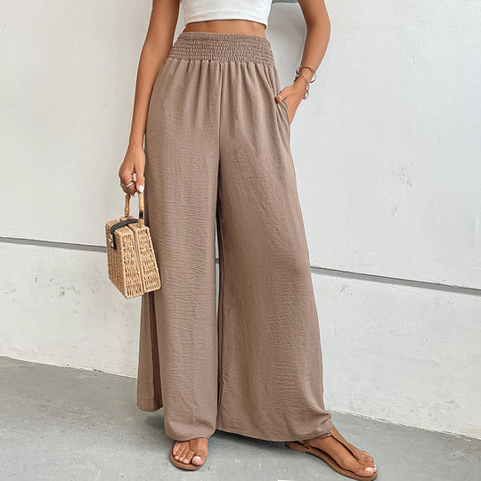Damen Weit geschnittene Sommerhose mit elastischem Bund EB