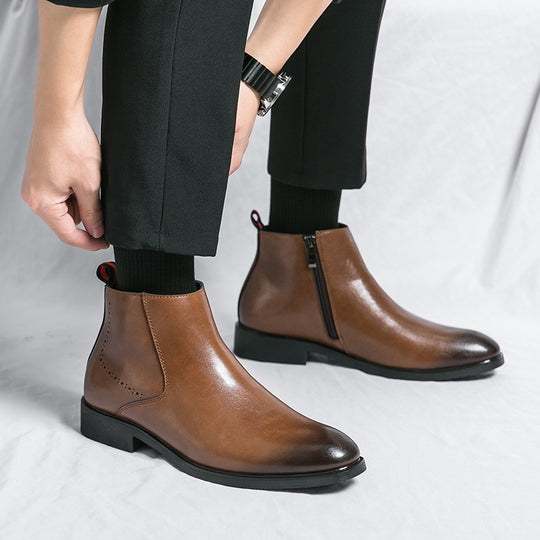 Damen Elegante Stiefeletten mit seitlichem Reißverschluss und bequemer Innensohle EB