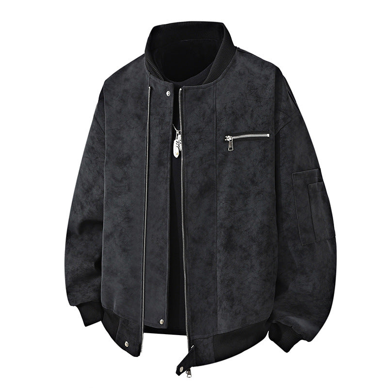 Herren Trendige Bomberjacke im Vintage-Look mit praktischem Reißverschluss und stylischen Details EB