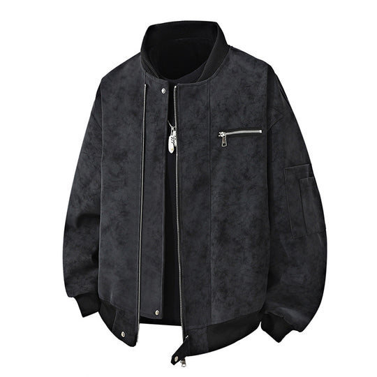 Herren Trendige Bomberjacke im Vintage-Look mit praktischem Reißverschluss und stylischen Details EB