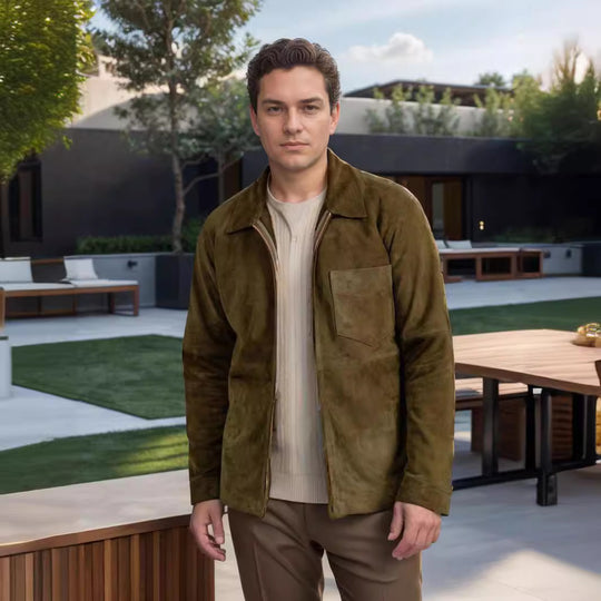 Herren Suede-Jacke im minimalistischen Design EB
