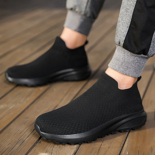 Unisex nan elastischer Strick-Schlupfschuh mit konturierter viskoelastischer Innensohle und rutschfester stoßdämpfender Laufsohle EB