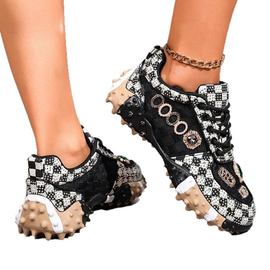 Damen Elegante Strass-Sneaker EB