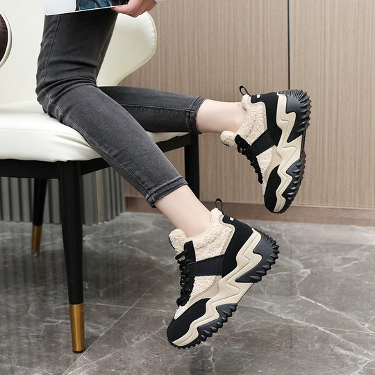 Damen Hohe Sneaker mit warmem Innenfutter und rutschfester Sohle EB