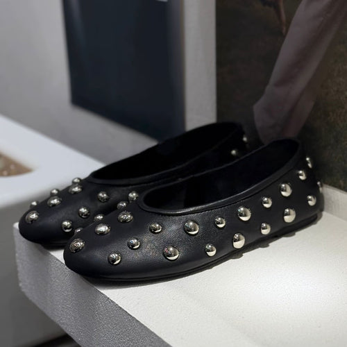 Damen Ballerinas mit modischen Metallnieten EB