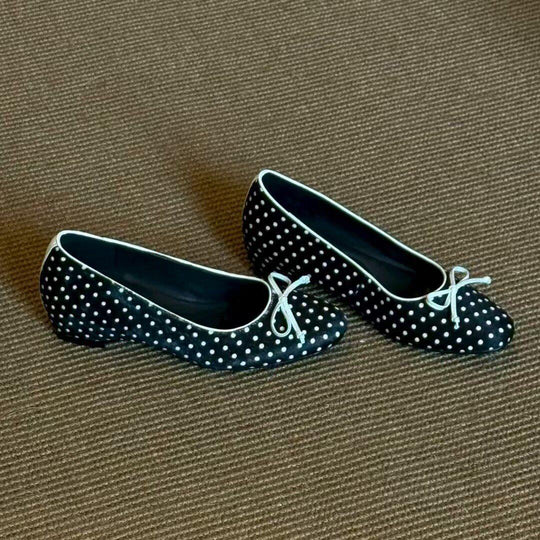 Damen Ballerinas mit klassischem Punktedesign und flexiblem Komfortfußbett EB