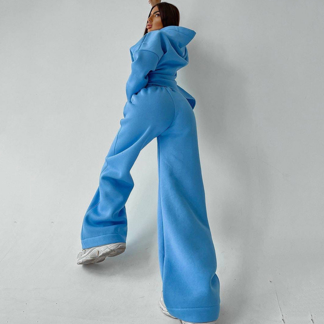 Damen nan weiches Oversize Hoodie mit weitem Schlag Jogginghose Set EB