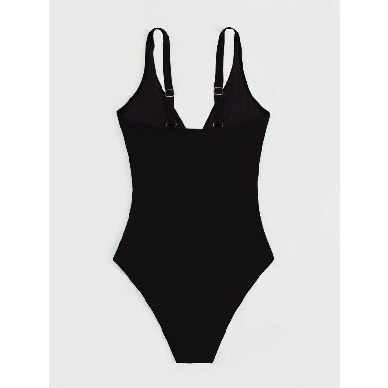 Damen Elegant geschnittene Badeanzug mit knotenfreiem Design EB
