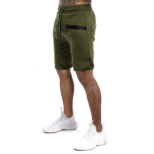 Herren Sportliche Shorts mit verstellbarem Bund und seitlichen Reißverschlusstaschen EB