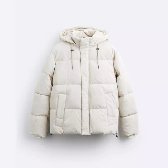 Herren gesteppte Winterjacke mit abnehmbarer Kapuze und isolierender Fütterung Hedi-Mode