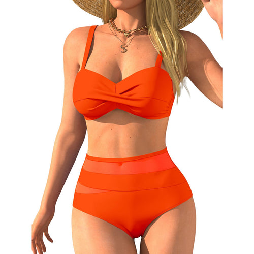 Damen Hochtaillierter Bikini mit modischem Twist EB