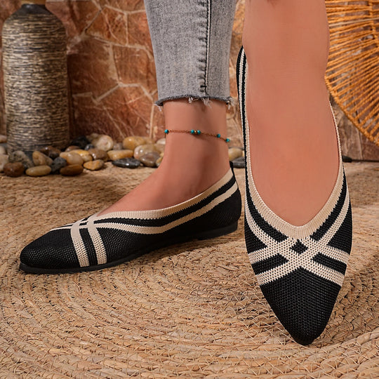 Damen Elegante und luftige Ballerinas mit atmungsaktivem Netzmaterial EB